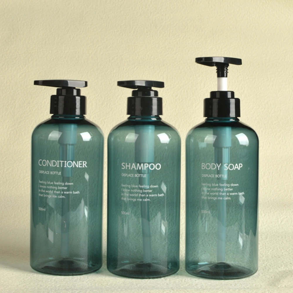 500ml shampoo bottle, round shoulder shampoo bottle, 300ml thick wall conditioner bottle, lotion filling bottle