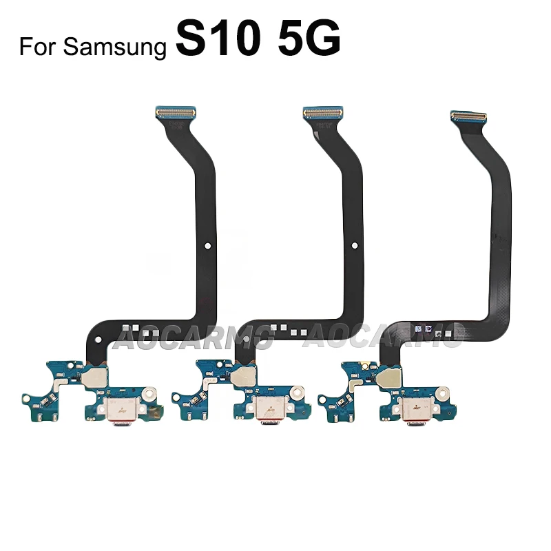 Aocarmo For Samsung Galaxy S9 G9600 S10 5G G977B G977U G977N Charging Port Charger Dock Flex Cable Repair Parts