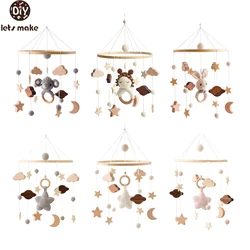 Wooden Crib Mobile Baby Bed Bell Rattle Toy Crochet Animal Rattle Mobile Hanging Newborn Music Box Bed Bell Hanging Bracket Toy