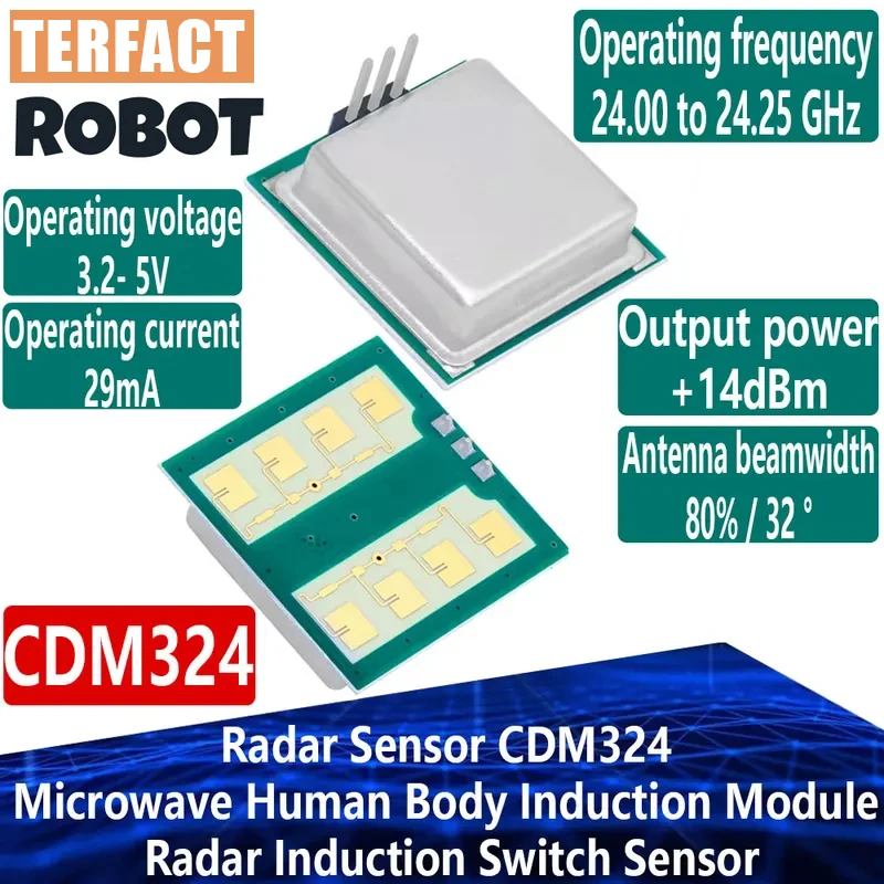 1~10PCS Radar Sensor CDM324 Microwave Human Body Induction Module 24G 24.125g Radar Induction Switch Sensor