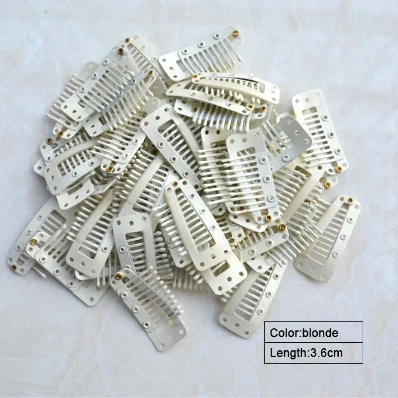 100pcs/lot 10Teeth 3.6cm Hair Extensions Clips Beauty Salon Use for Clip in Hair Extension Tools