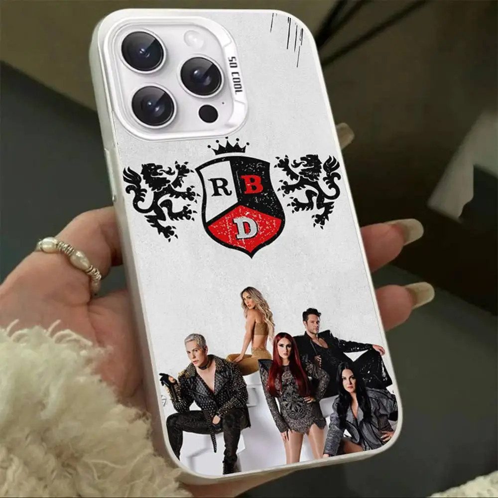 R-RBD R-Rebeld funda de teléfono para IPhone 17 16 15 14 13 12 11 Pro Max Plus Color a prueba de golpes cubierta trasera plateada