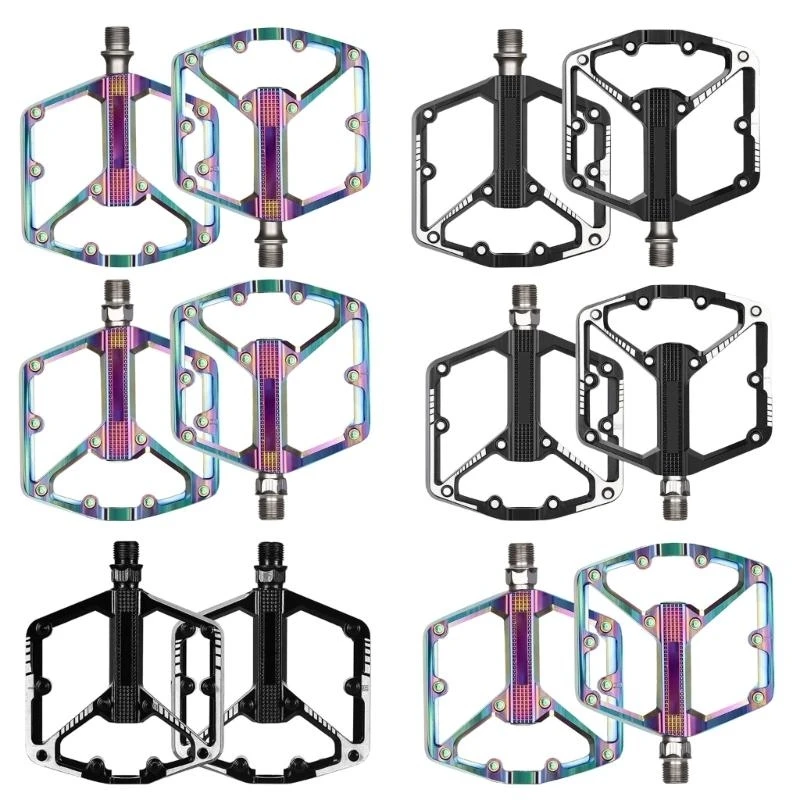 AliExpress NONE Double Bearings Wide Flat Cycling Pedals Nonslip Road Bicycles Pedals Aluminum Alloy Mountain Bicycles Pedals
