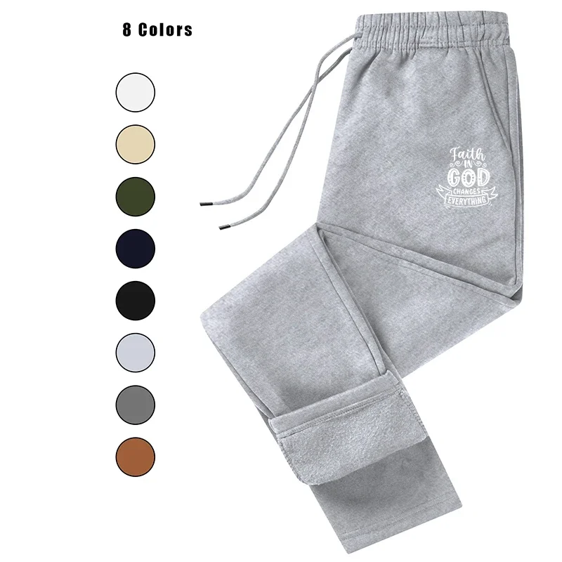 

Printed Men's Spring Autumn Fitness Solid Color Loose Fit Jogging Trousers Streetwear Sweatpants Outfit