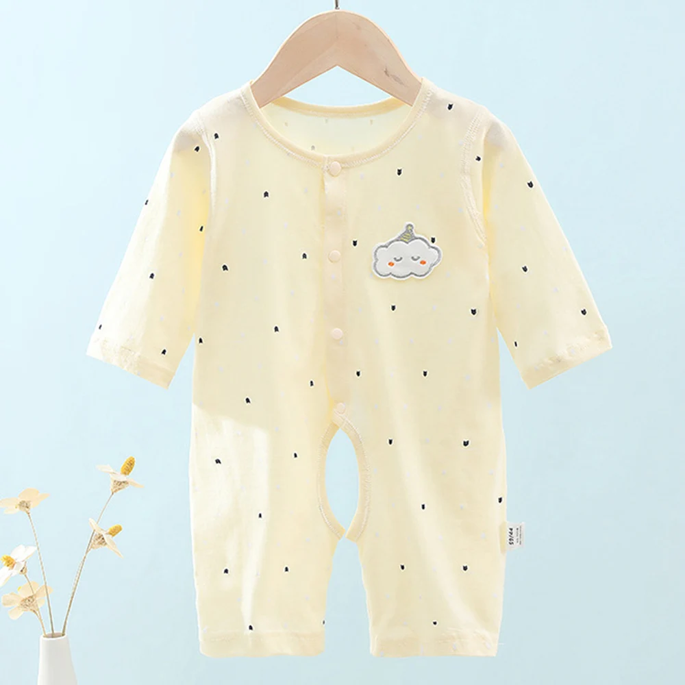 Newborn Baby Rompers Cotton Summer Cute Unisex Infant Boy Girl Clothes Long Sleeve Onesies