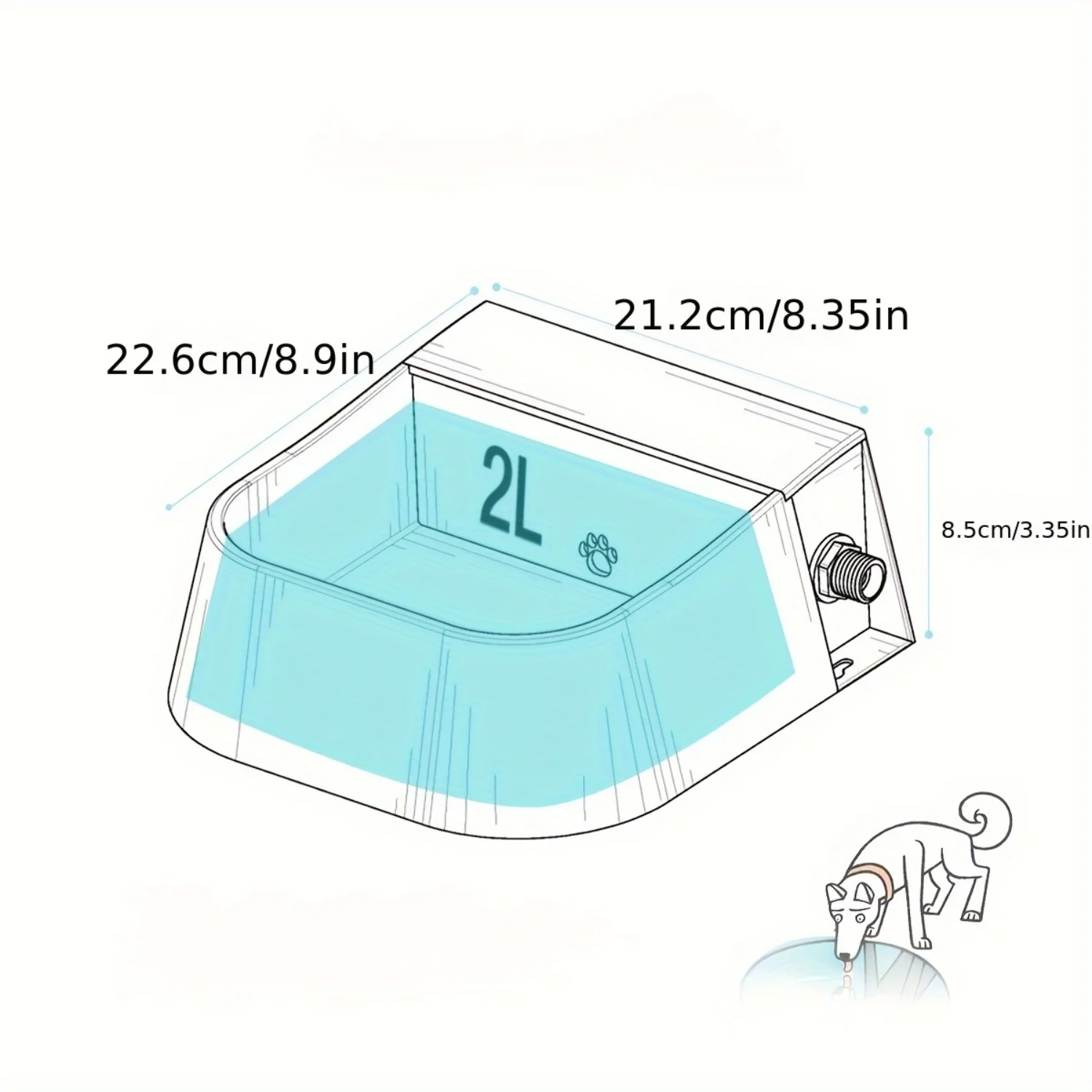 Self-Filling Dog Bowl with Float Valve Technology - Durable Plastic Construction for Easy Cleaning and Pet-Friendly Design - Pet