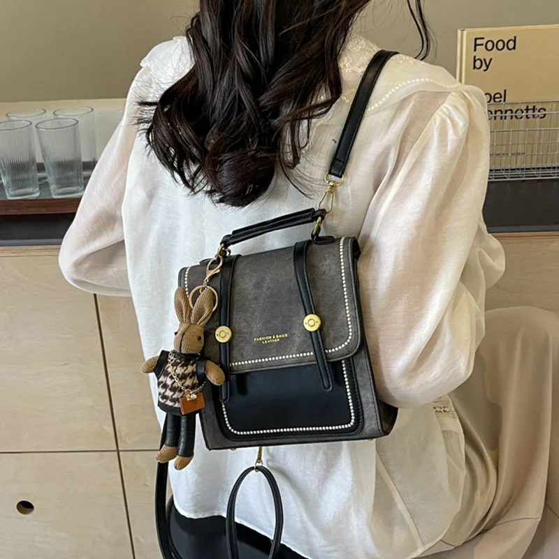 

Handbag Retro Versatile School-style Hand-held Bags Backpack for Women Girl New Fashion Student Commuter Bag Gift Pendant Bolsas
