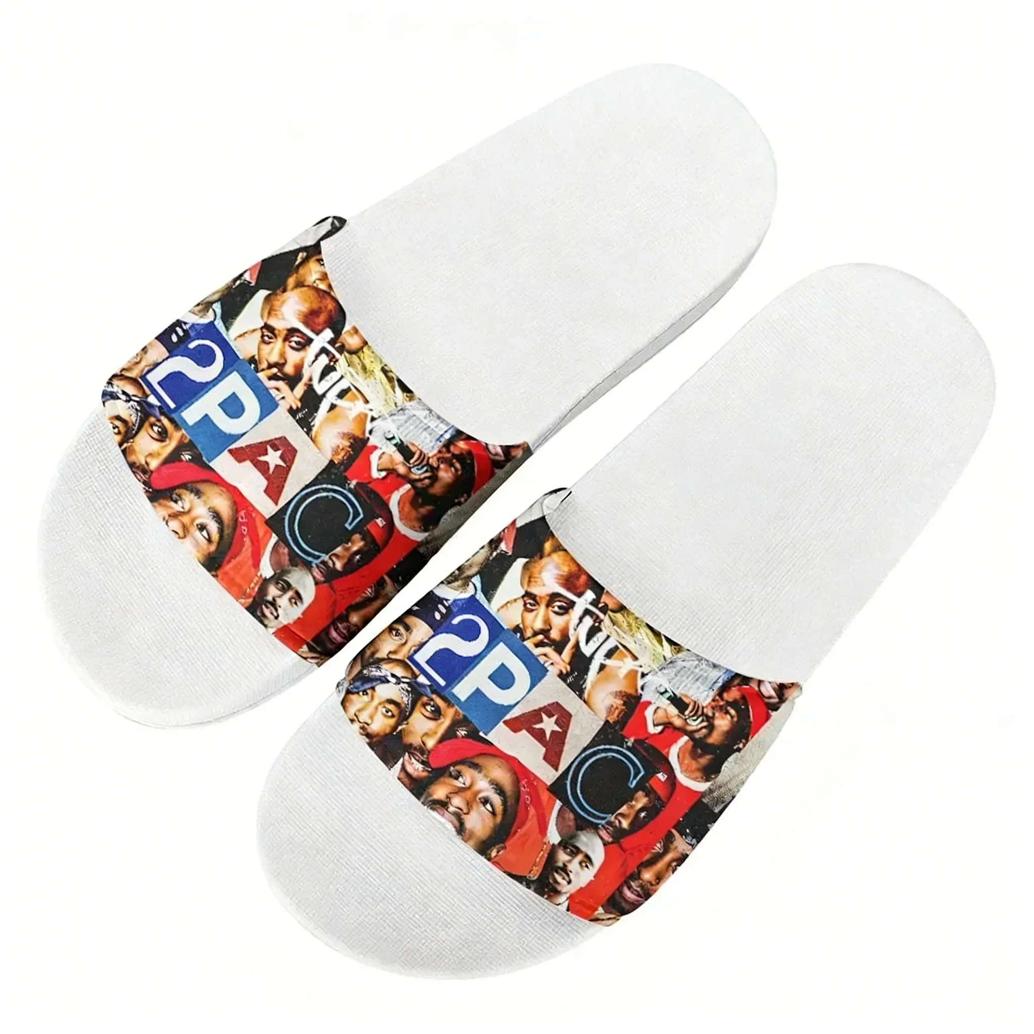 

Tupac Rapper 2Pac Slippers Home Water Shoes Women Teenagers Fashion Beach Pool Sandals Custom Made Comfort Summer Slipper