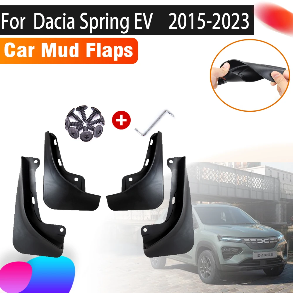 

4 PCS Car Mudguards For Dacia Spring EV Electric 2022 Accessories 2021 2023 Auto Splash Guard Front Rear Fenders Car Accessories