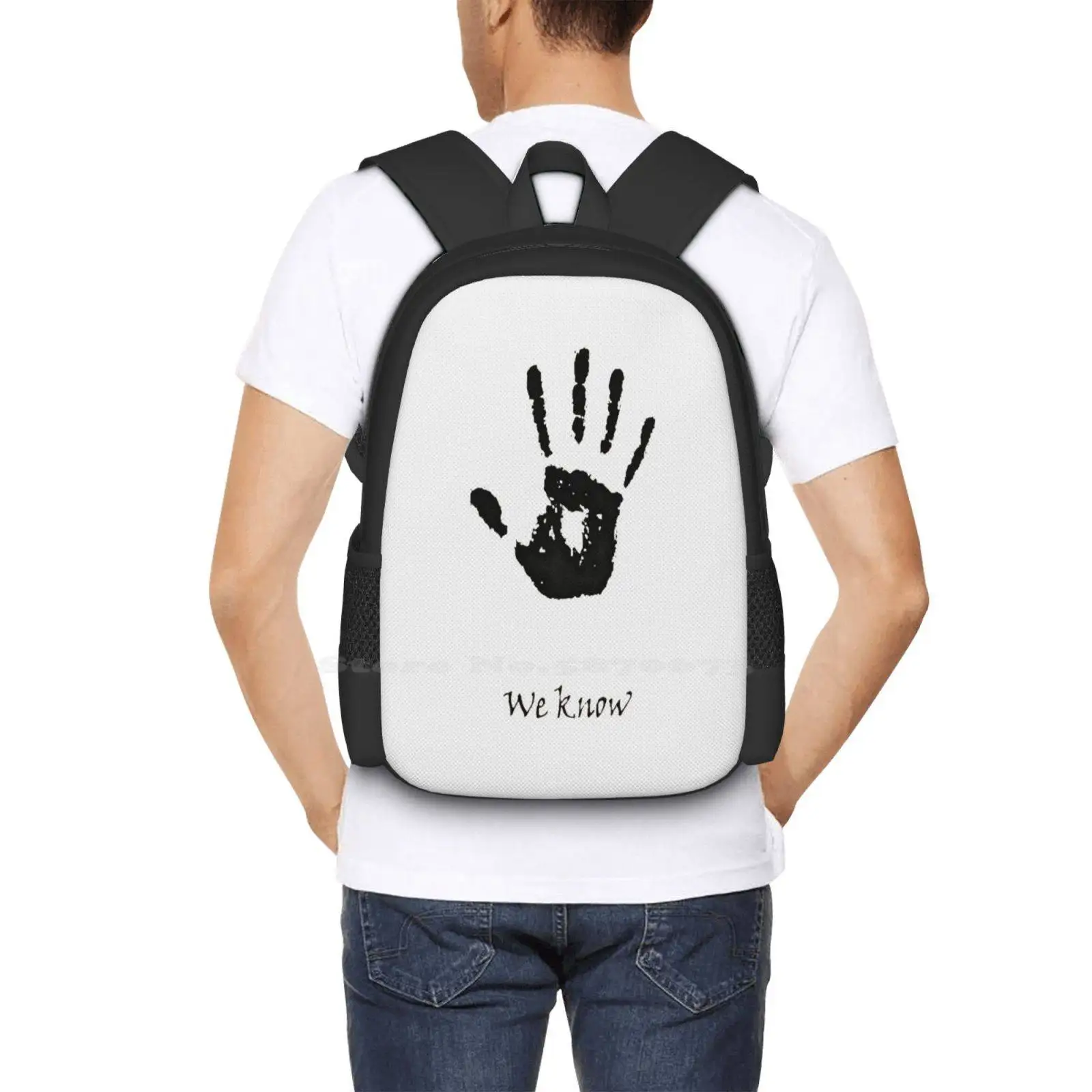 Dark Brotherhood Knows.. You'Ve Been Bad! Hot Sale Schoolbag Backpack Fashion Bags We Know Dragon Born Bathesda Rpg Assassin image 6