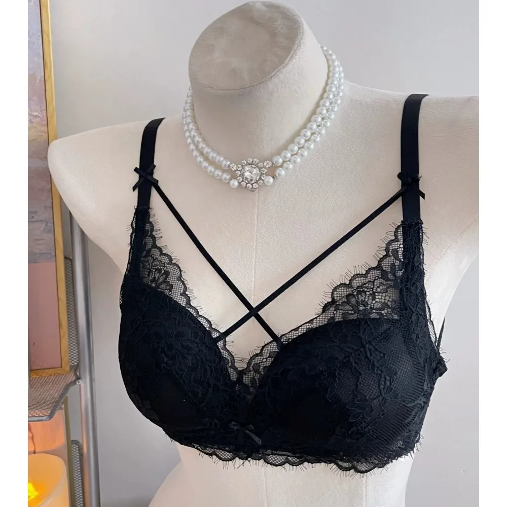 セクシー Women Delicate Lace Wireless Push‑Up Bra  Suit 32‑38AB, Beauty Back Lingerie, Side Support Gather Underarm Fat Small Bust