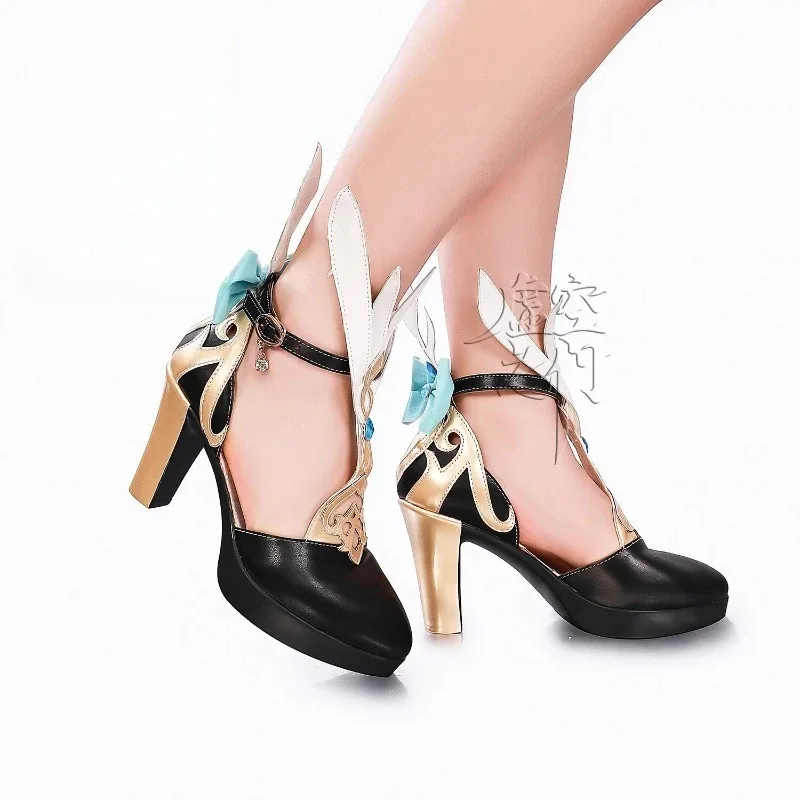 

2025 Game Genshin Impact Escoffier Cosplay Shoes Summer High Heel Shoes for Woman