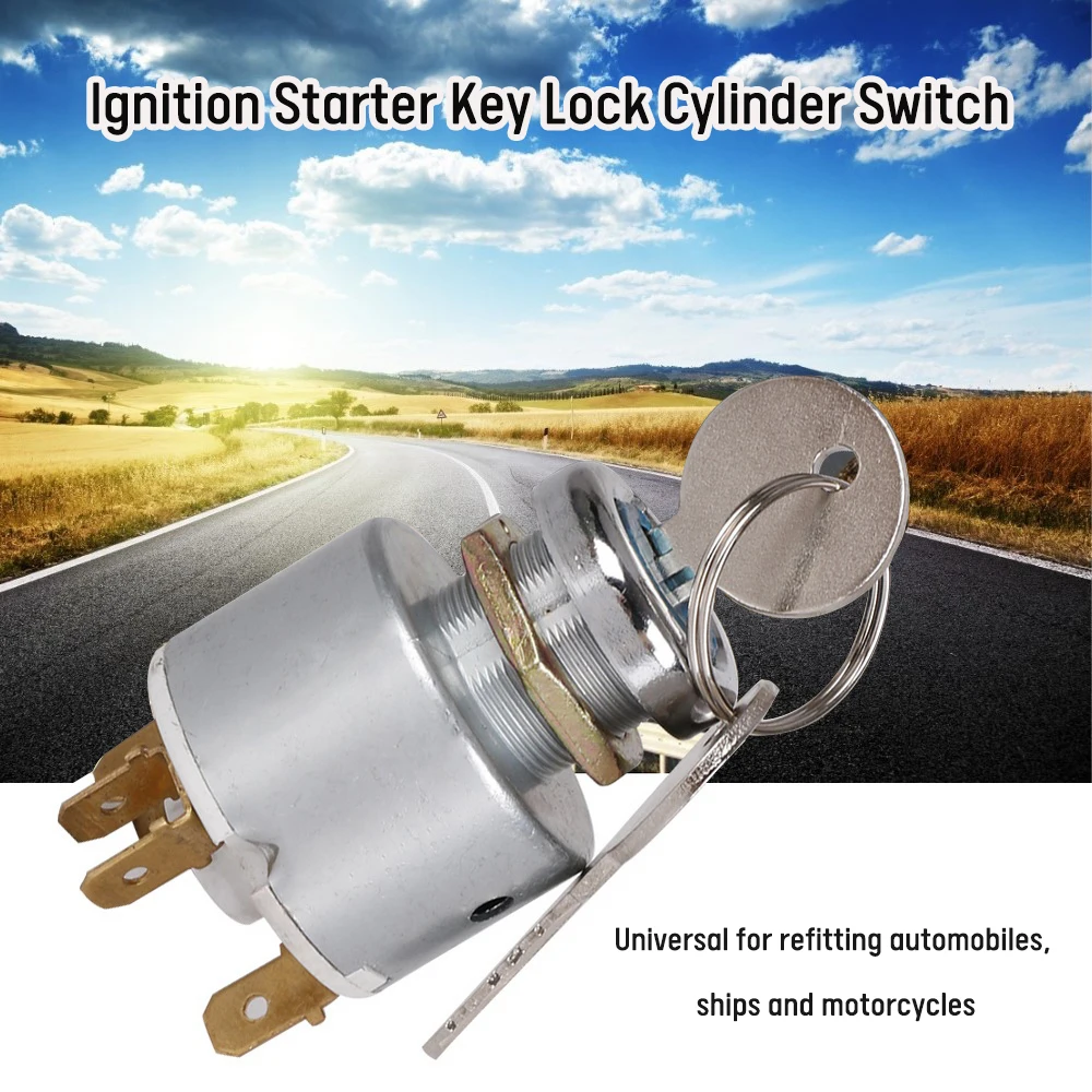 

12V Universal Car Motorcycle Boat 4 Position ON OFF Start Ignition Lock Switch Control with 2 Keys