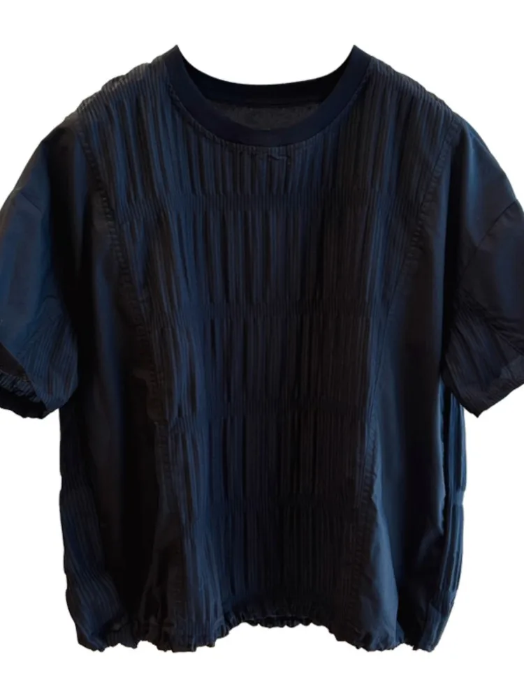 نفخة الأكمام شيك طيات س الرقبة دمية قميص الكورية الحلو البلوز القمم الصيف بلوزات على الموضة الجديدة kamas De Mujer