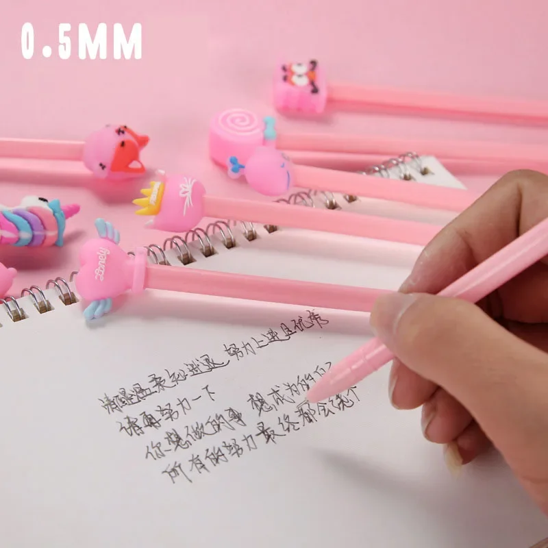 Imagem -05 - Cute Cartoon Gel Canetas para Crianças Kawaii Black Ink Writing Canetas Papelaria Escola Estudantil Material de Escritório Presente 0.5 mm 50 Pcs 30 Pcs 20 Pcs