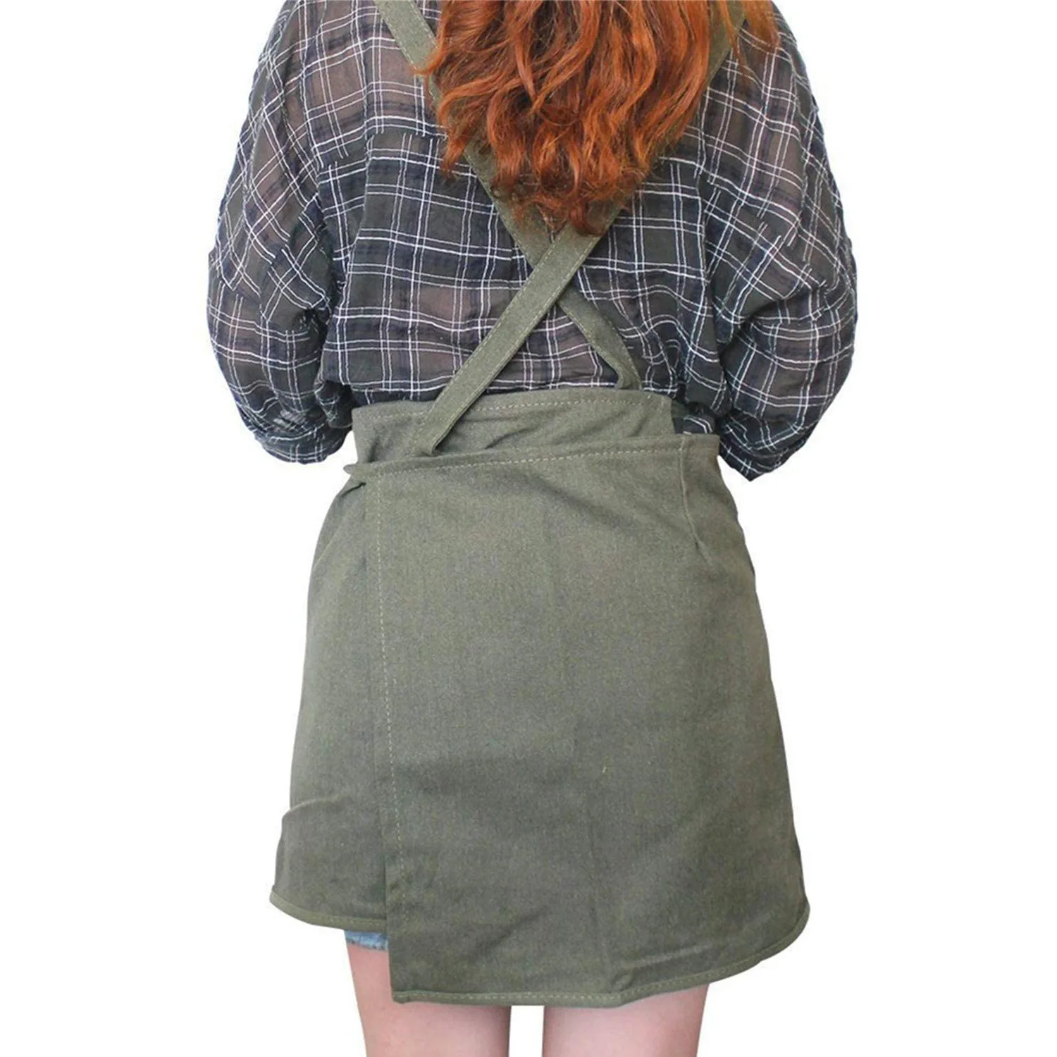 Adjustable Painter's Apron Unisex Canvas Aprons Multi-Pockets Multi-Functional Working Aprons for Gardener Carpenter