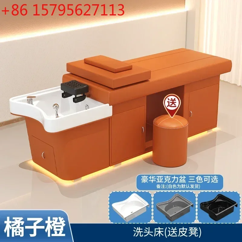 

SS NewTherapy Shampoo Chair Beauty Salon Ear Cleaning Hair Saloon Dedicated Circulation Fumigation with LED High-Grade Water Hea