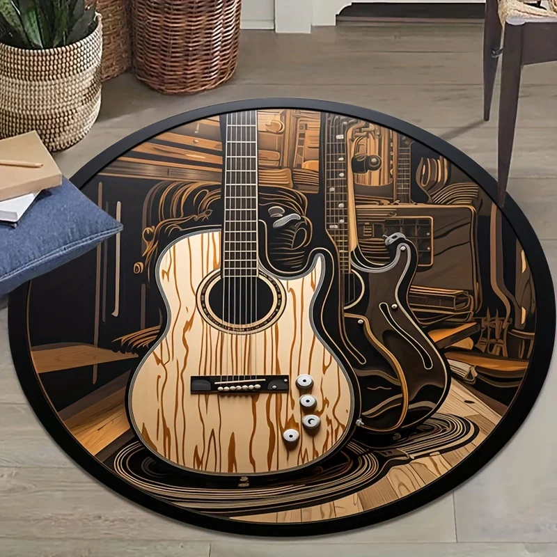 tapete-redondo-com-estampa-de-madeira-de-guitarra-presente-para-amantes-de-musica-decoracao-tematica-de-instrumentos-musicais-para-estudio-quarto-e-sala-de-estar