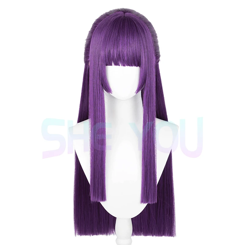 80cm Frieren felce Cosplay Fantasy Wig Anime resistente al calore capelli sintetici carnevale Halloween Party puntelli + parrucca Cap