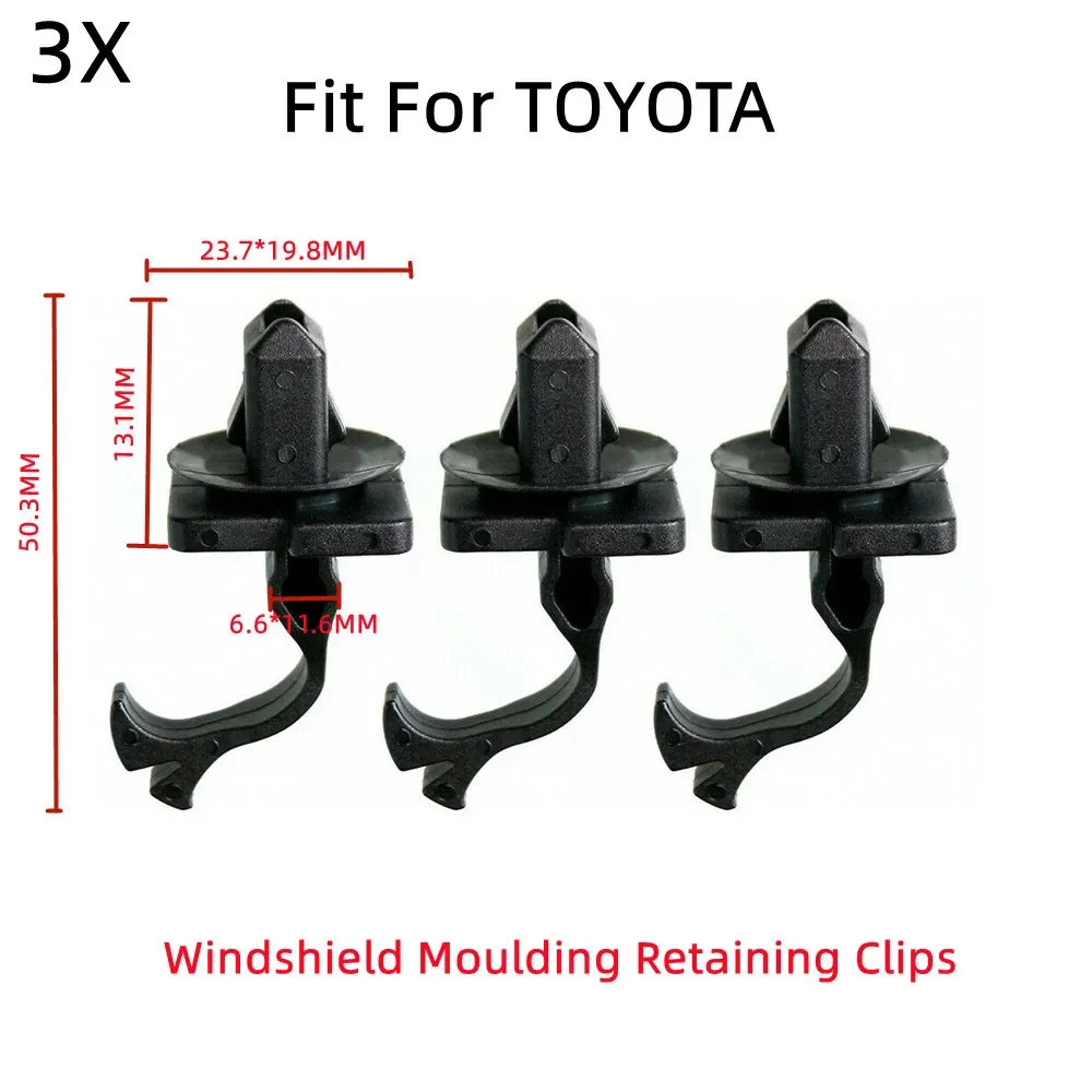 

3pcs Molded Clip Car Windshield Accessories Push-On Retainer Apply To Pillar Trim Retaining Clips A Pillar Trim Hardware