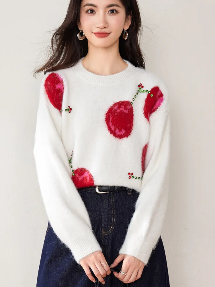 

High Quality Lazy Korean Chic Knitted Pullover Sweater For Women Fashion Casual Long Sleeve Warm Fall Winter Knitwear Tops