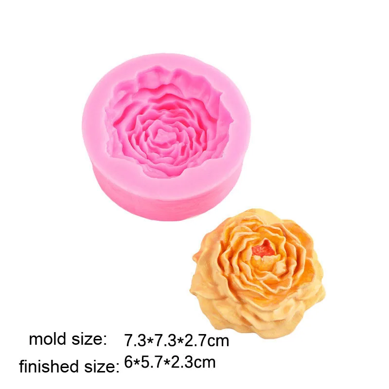 3D Peony Silicone Mold Rose Flower Fragrance Candle Expansion Stone Handmade Soap Dropping Glue Mold