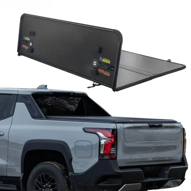 

Pickup Rear Trunk Lid Aluminum Hard Tonneau Cover Truck Trifold Bed Covers for Chevy Silverado EV