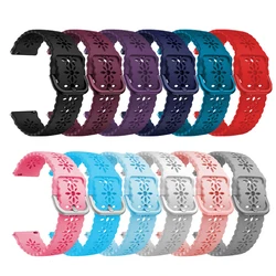 Pulseira de silicone para mulheres e meninas, pulseira de relógio, pulseira para samsung, huawei, amazfit, casamento, romântico, lindo, bonito, laço, 20mm, 22mm