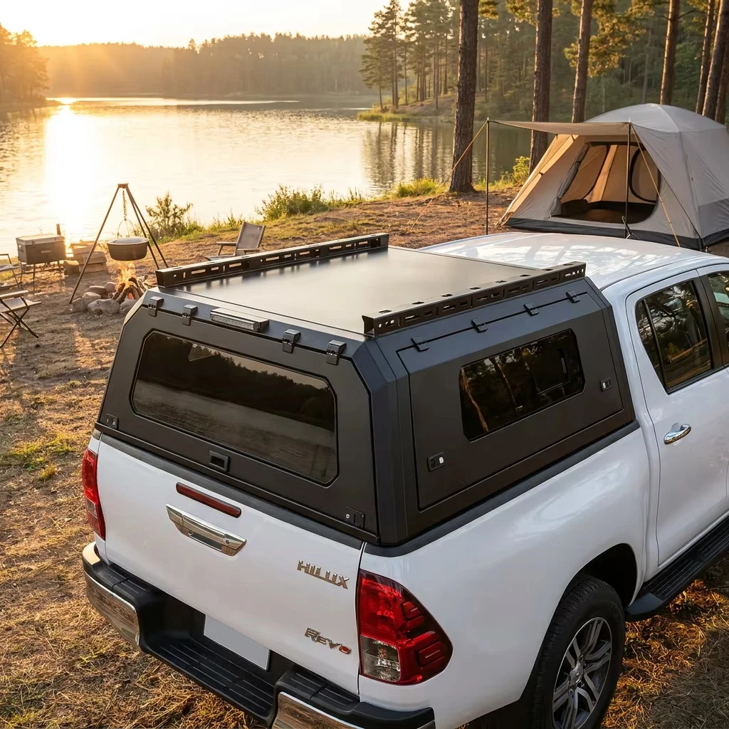 4x4 Customized Thickened Waterproof Aluminum Alloy CamperShell Hardtop Cap Hardtop Truck Canopy For5.1ft-5.6ft Ford Ranger/Hilux