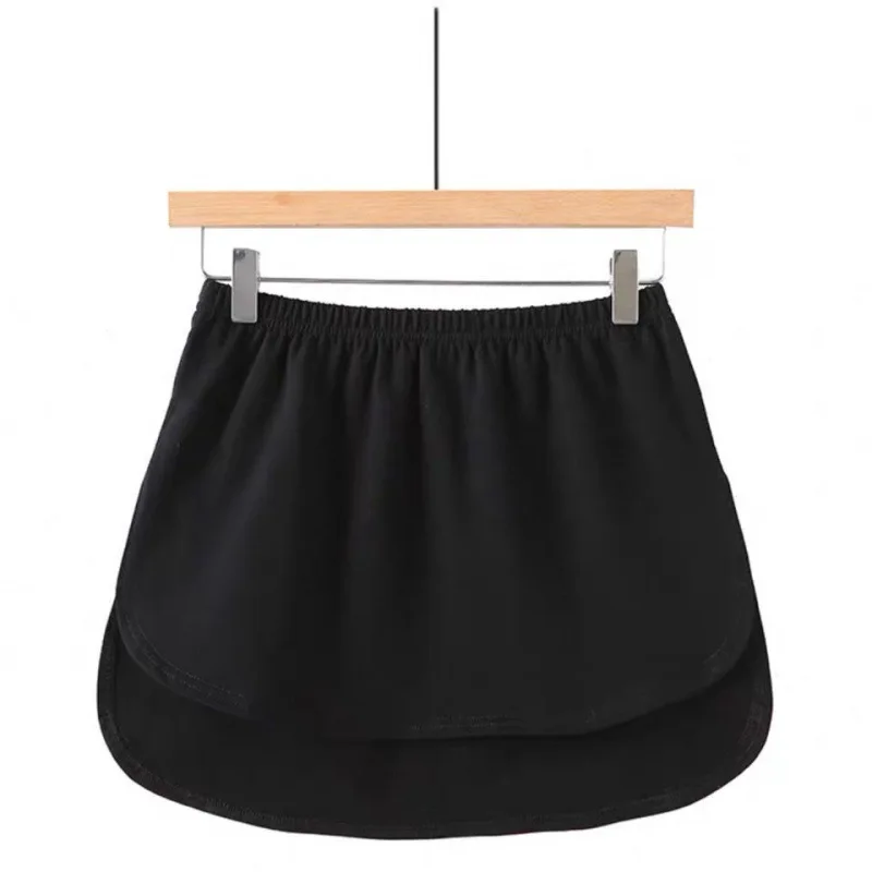 Detachable Women\'s Skirts Half Slips Stretch Fake Shirt Irregular Tail Hem Inner Skirt Ladies Underdress Petticoat Underskirt