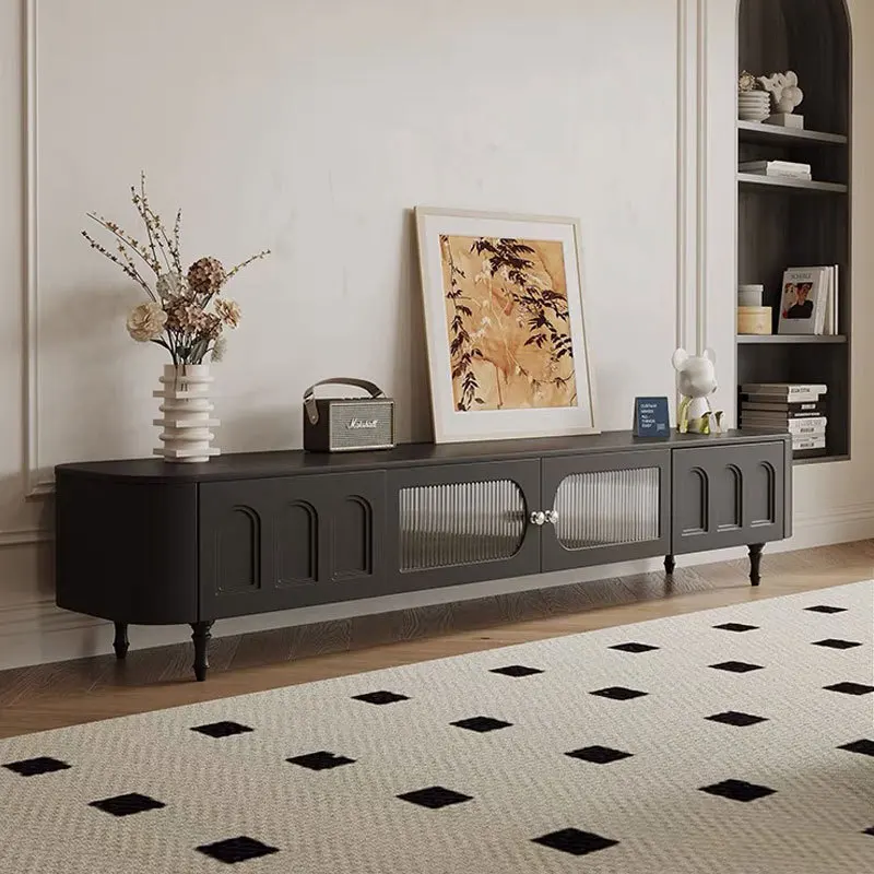 Neuer moderner TV-Schrank, Couchtisch-Kombination, modernes Wohnzimmer, schwarzer Boden, TV-Schrank