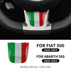 Real Hard Carbon Fiber Sticker For Fiat 500 Abarth 595 2020 2021 2022 2023 Car Bottom Tricolor Interior Trim Accessories