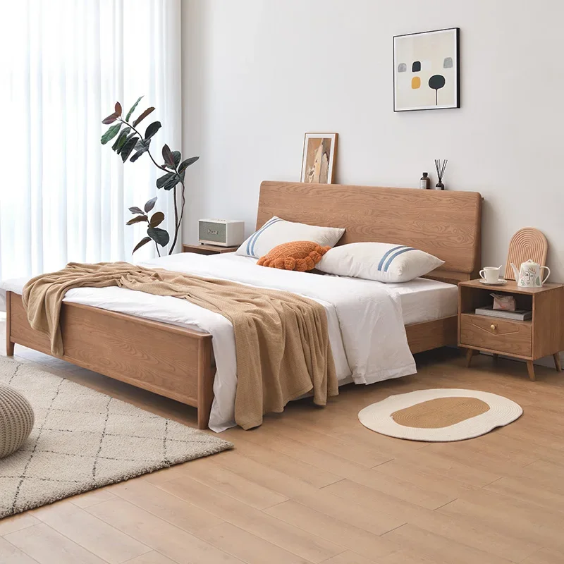 bed Nordic ash wood 1.5m single solid wood  1.8m double king  master room modern simple  family marriage