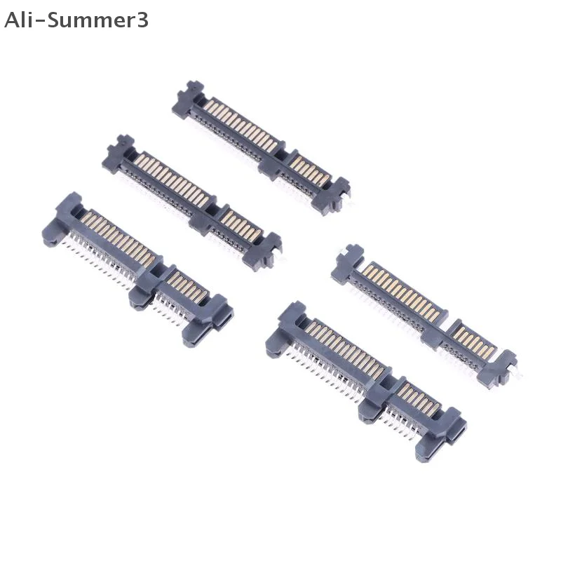 5pcs SATA Interface Socket SSD Solid State Drive Seat 7+15P 22PIN Male Connector Seat Sinking Plate Patch Type Connector Port
