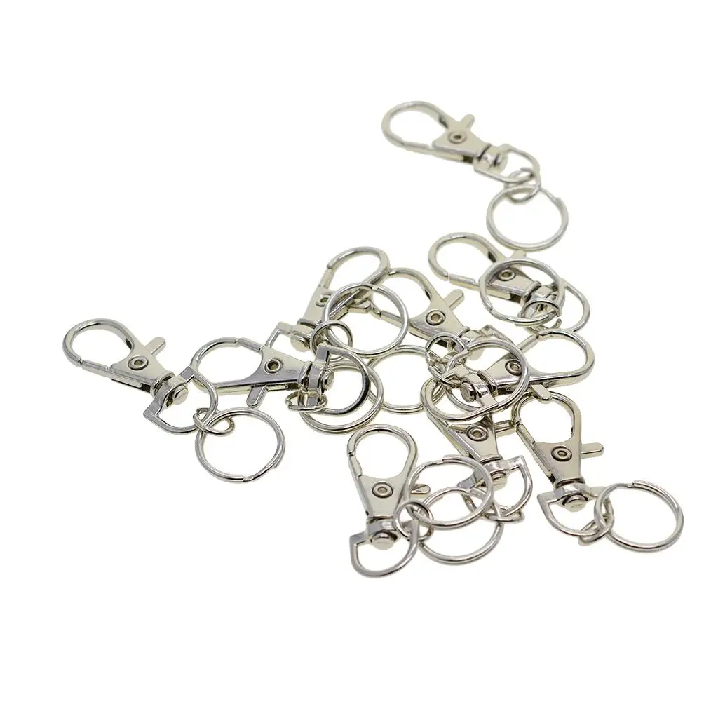 2-6pack 10pcs Plated Metal Swivel Clasps Snap-On Keychain Ring Hook Clip