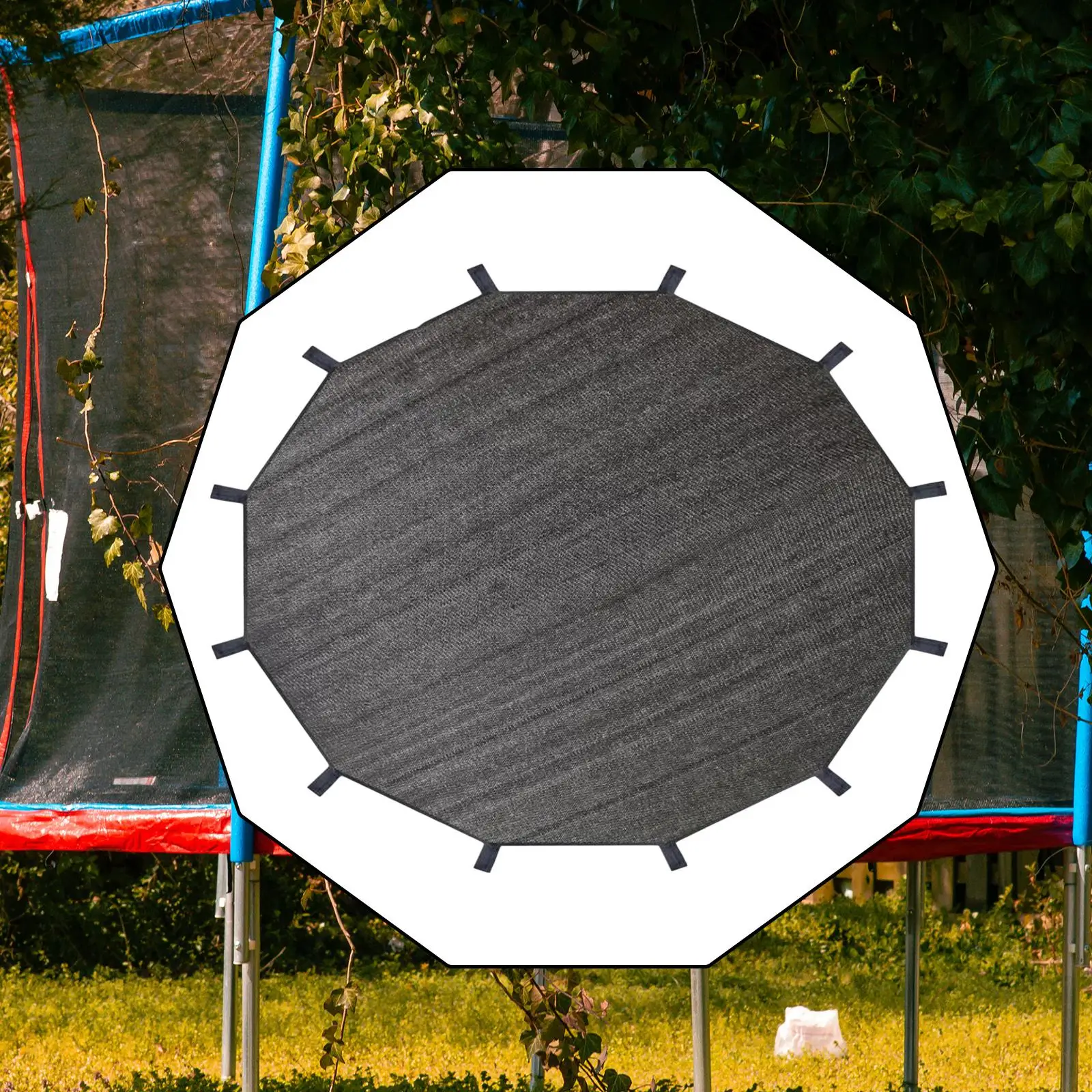 

Trampoline Sunshade Cover Protector Backyard for 12 Poles Kids Trampoline