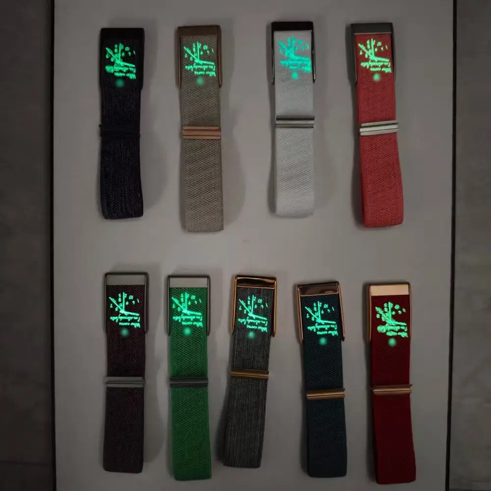 Whoop 5.0 MG Nylon Woven Strap Luminous Clock Design Metal Frame Replacement Band Sport Wristband Fitness Tracker Accessories