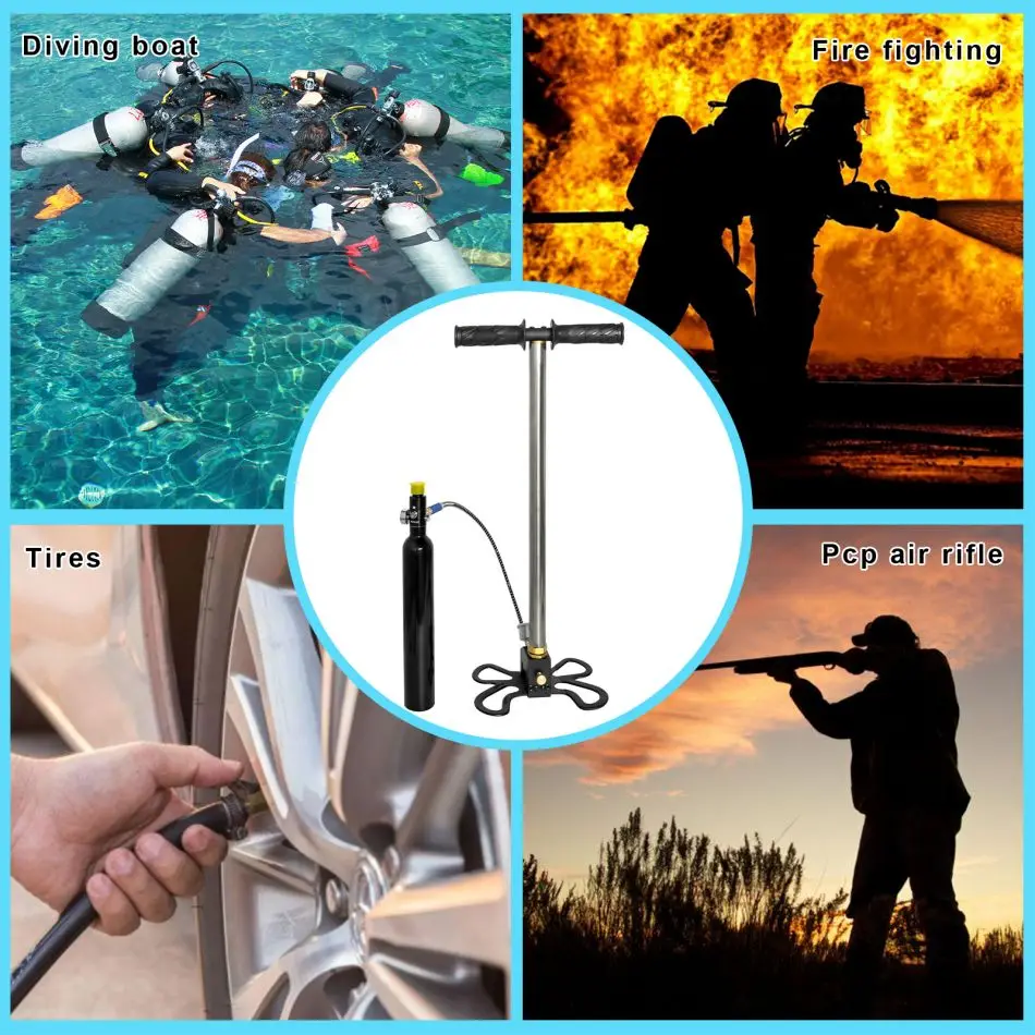 CE High Quality Manufacturer Wholesale White 3Stage High Pressure 300bar 4500psi 30Mpa Operated Hand Pump for Paintball
