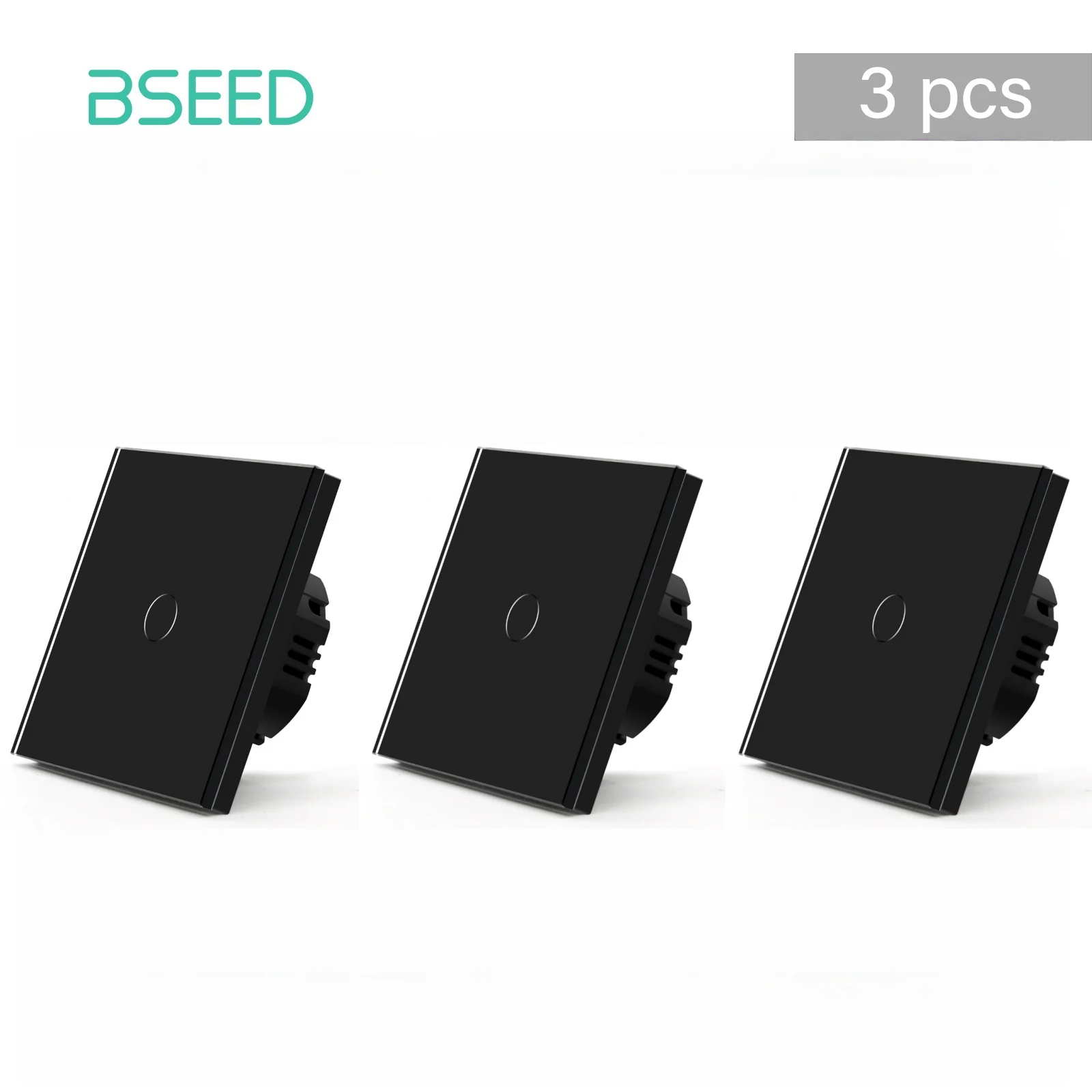 BSEED Touch-schakelaars 1/2Gang 1-weg wandlichtschakelaars Glas sensorscherm Thuisschakelaars Blauwe LED-achtergrondverlichting EU-norm - afbeelding 1