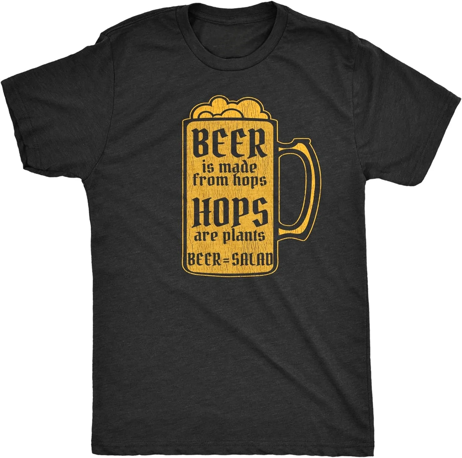 Summer Mens Beer is Made from Hops Hops are Plants Beer is Salad Tshirt Funny Drinking Graphic Tee