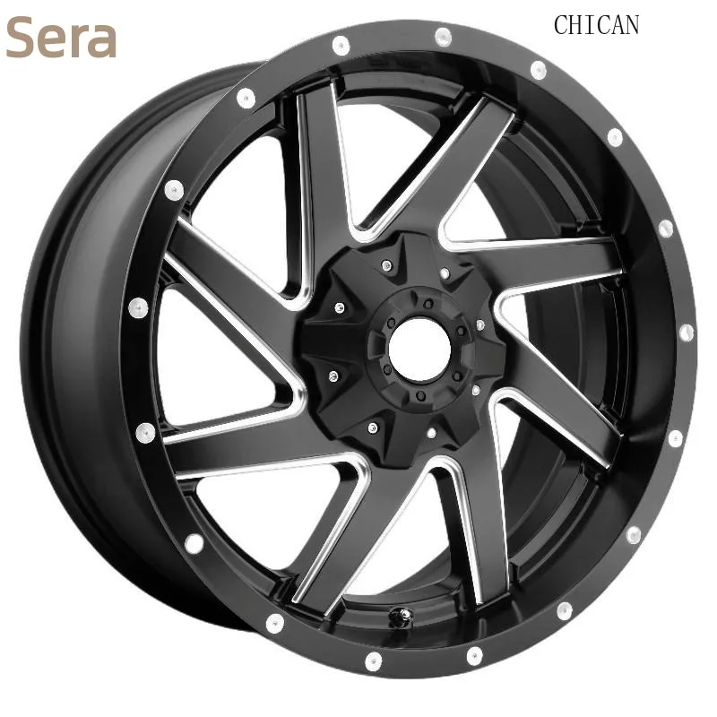

2026 CHICAN Forged Wheels 20-24 Inch Semi Gloss Black Milled 4x4 Offroad SUV ET40 6061-T6 Aluminum Alloy Rims