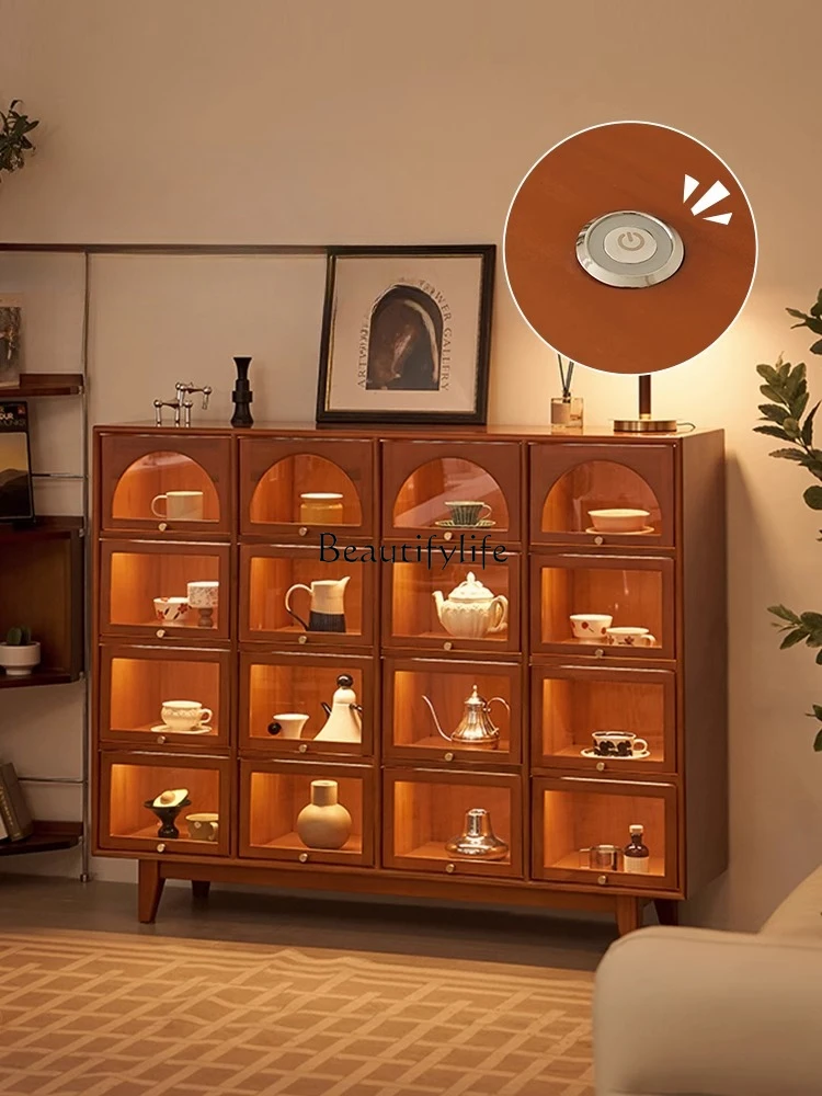 

Sixteen-grid display cabinet, antique dining side cabinet, living room storage