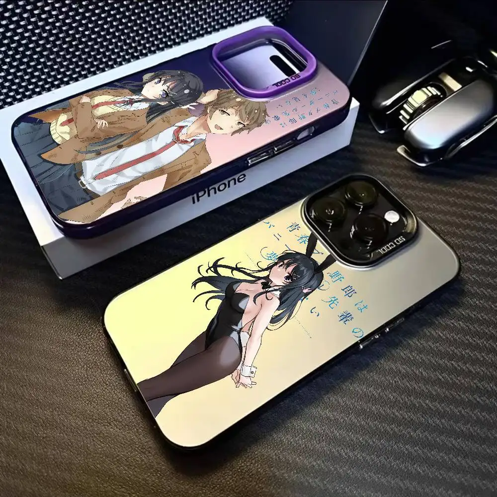 

R-Rascal Does Not Dream Mai Phone Case For IPhone 16 15 14 13 12 11 Pro Max Black Matte Multicolor Laser Metallic Aurora Funda