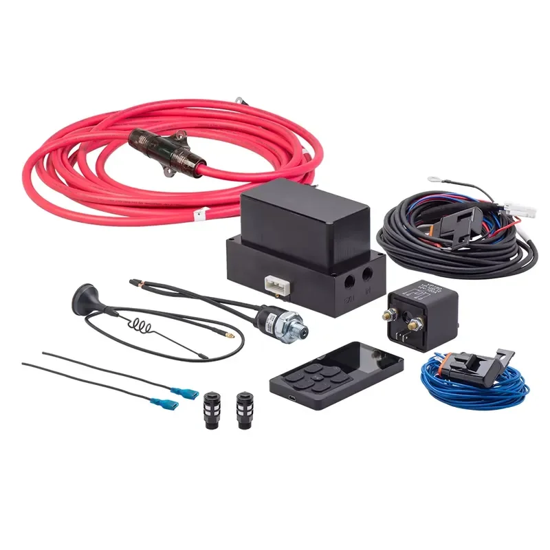 New Air Management Kit Air Suspension System Electronic Controller System With 1x Seamless Air Tank& 1x Compressor Pump BLACK