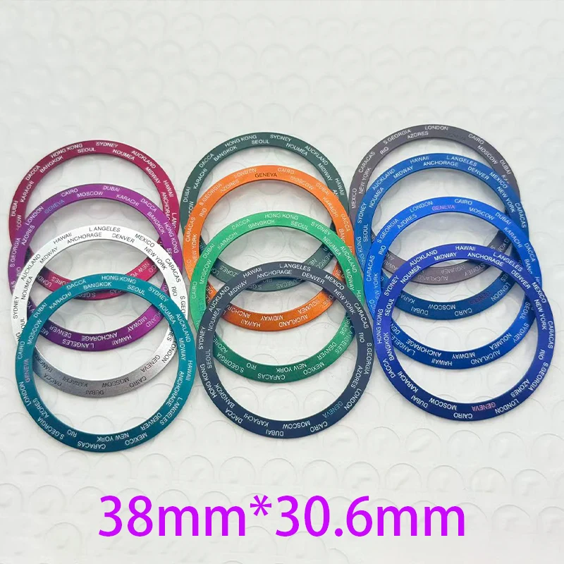 

38mm World Cities Name Design Incline Aluminium Bezel Insert For SKX007 SKX009 SRPD GMT SUB Case NH35 NH36 Movement Watch Parts