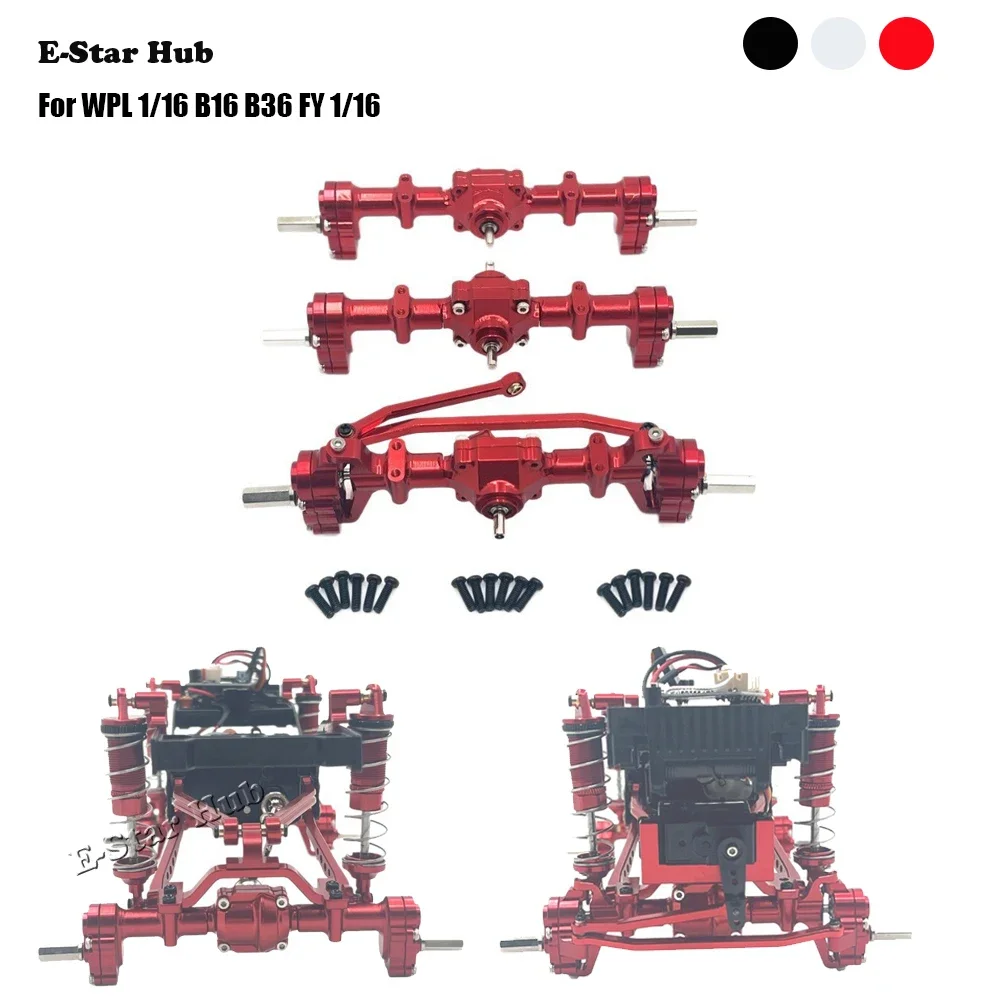 

Front Middle Rear Portal Bridge Axle Differential Assembly for WPL 1/16 B16 B36 Metal Upgrade Parts Rc Car Truck Buggy