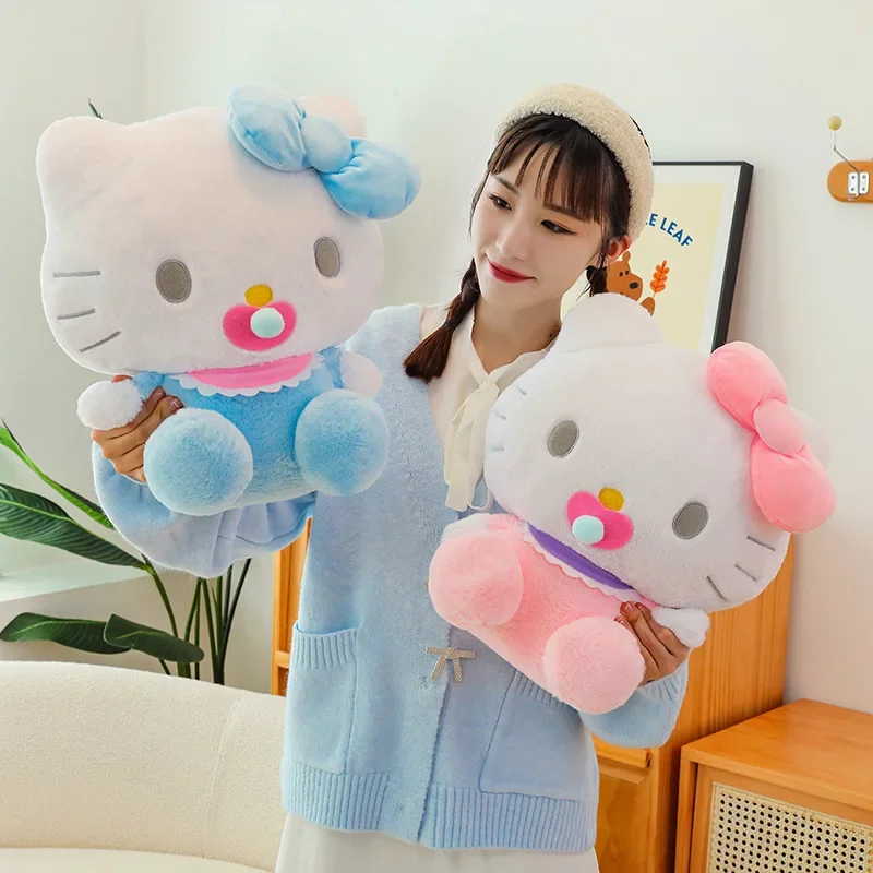 60 Cm Big Size Sanrio Kawaii Pacifier Hello Kitty Stuffed Plush Toy Anime Character Girls Soft Plush Doll New Children's Gift