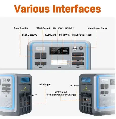 Large Capacity Lightweight Portable Power Stations-Solar Backup Battery for Emergency for Outdoor Emergencies