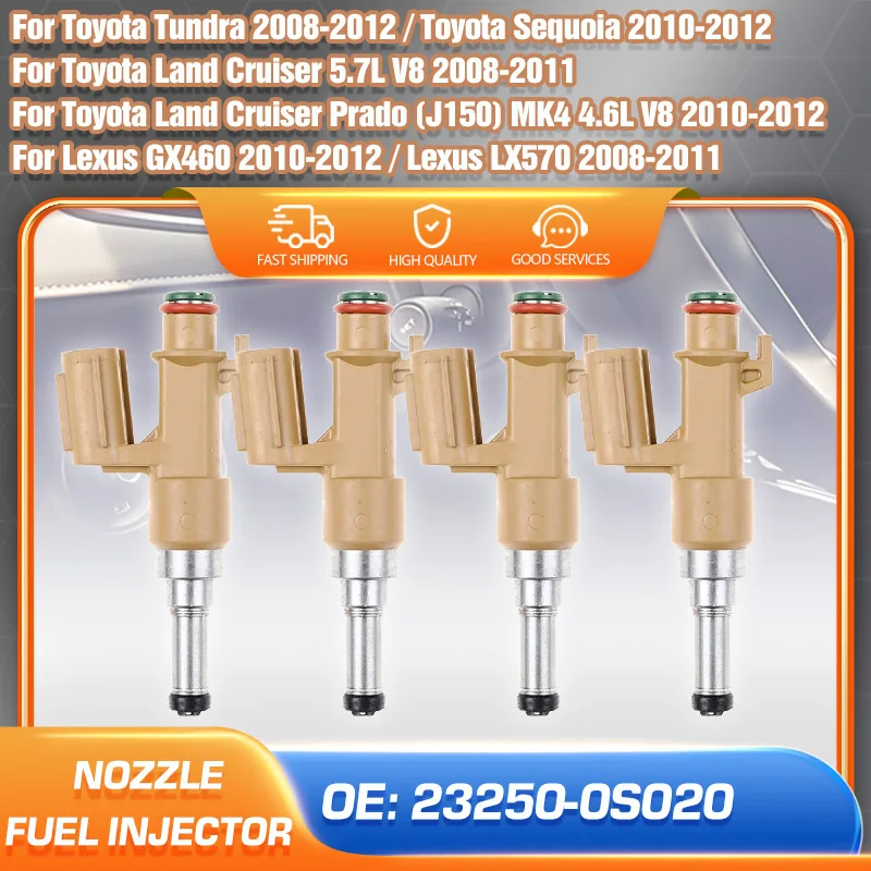 

Fuel Injector Nozzle For Lexus LX570 GX460 Toyota Sequoia Toyota Tundra Toyota Land Cruiser Prado 2008 2009-2012 23250-0S020