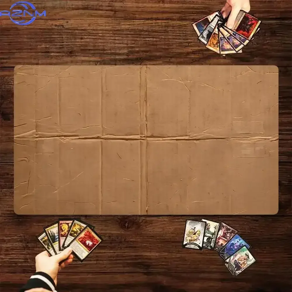 Non‑Slip Rubber Vintage Paper TCG Playmat, Card Game Play Mat with Zones Non-Slip Rubber Trading Card Game Pad